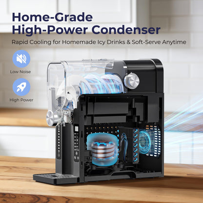 Slushie Machine, No Ice Needed Slushy Maker for Home, Real-Time Temp Display, Frozen Drink Maker with 6 Preset Programs for Ice Cream, Frappés, Milk Shake and More, Black, 1 Pack+3Modes - Available at All In One Marketplace Canada