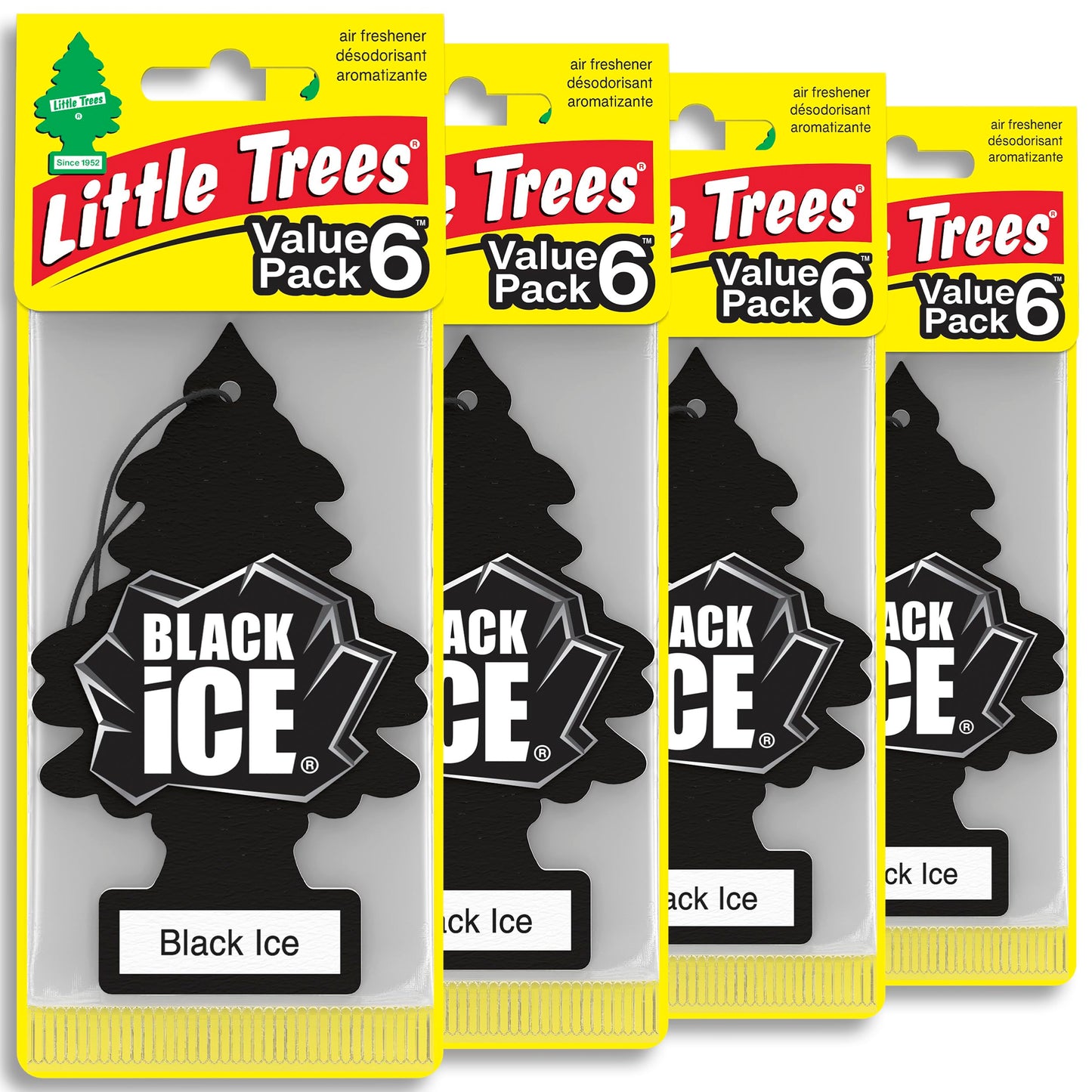 LITTLE Air Fresheners Car Air Freshener. Hanging Tree Provides Long Lasting Scent for Auto or Home. Black Ice, 24 Air Fresheners