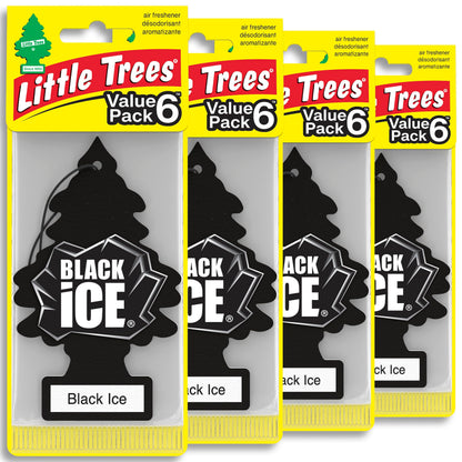LITTLE Air Fresheners Car Air Freshener. Hanging Tree Provides Long Lasting Scent for Auto or Home. Black Ice, 24 Air Fresheners