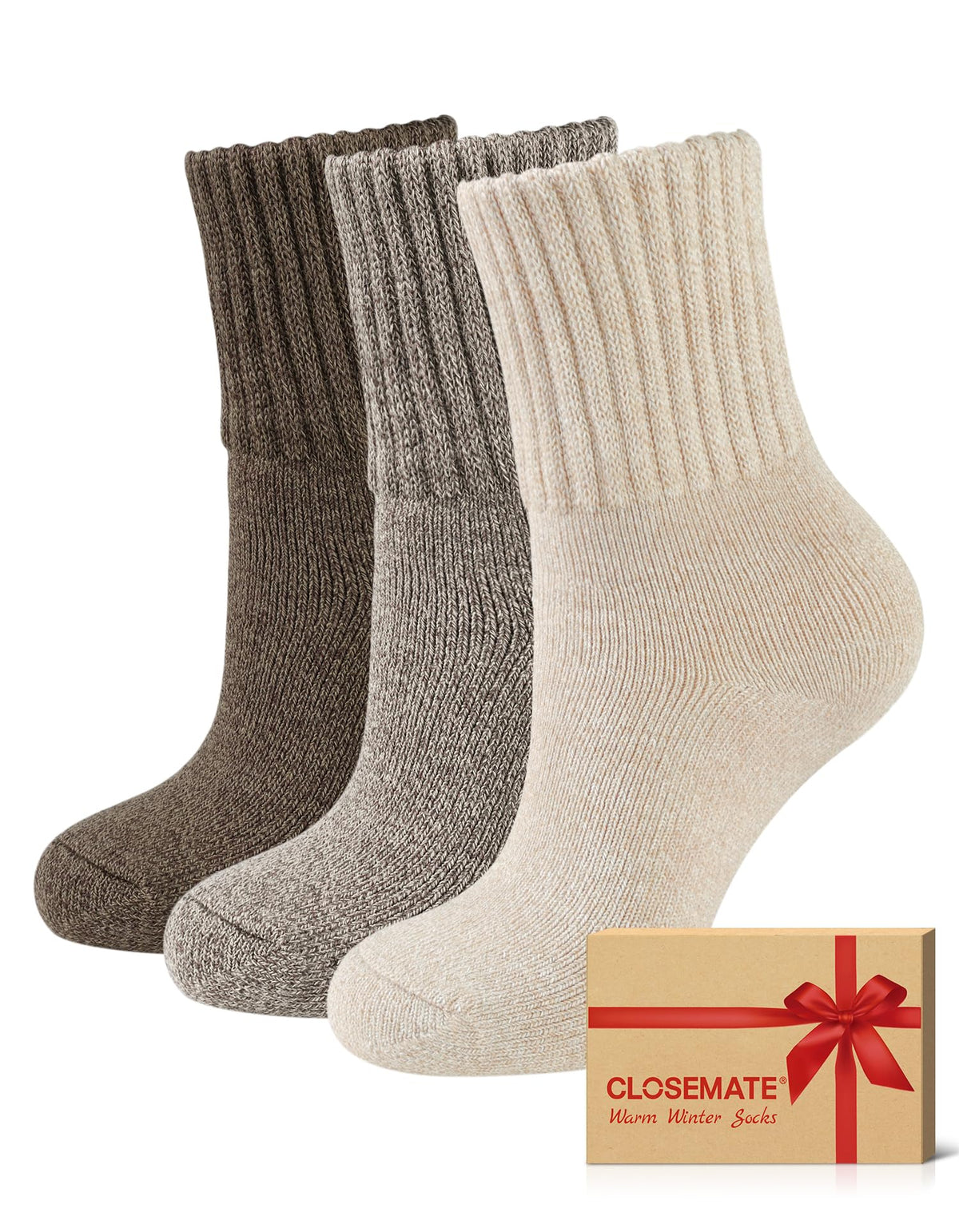 CLOSEMATE Women's Winter Boot Socks, Warm and Cozy, 3 Pairs 🍁 All In One Marketplace Canada