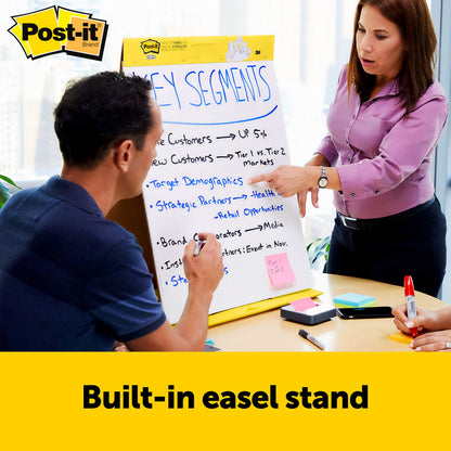 Post-it Super Sticky Tabletop Easel Pad, Great for Virtual Teachers and Students, 20 x 23 Inches, 20 Sheets/Pad, 1 Pad (563R), Portable White Premium Self Stick Flip Chart Paper, Built-in Easel Stand Post-It