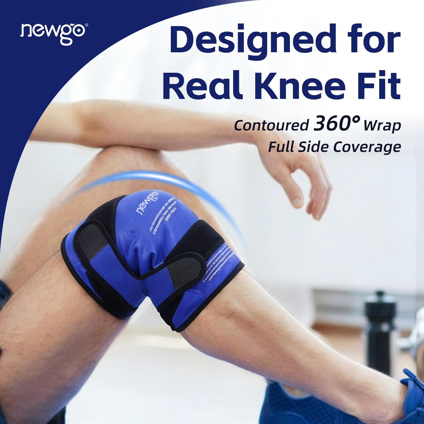 NEWGO Ice Pack for Knee Replacement Surgery, Reusable Gel Cold Pack Knee Ice Pack Wrap Around Entire Knee for Knee Injuries, Knee Ice Wrap for Pain Relief, Swelling, Bruises - Available at All In One Marketplace Canada