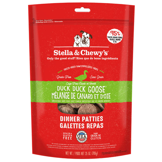 Stella & Chewy’s Freeze Dried Raw Dinner Patties – Grain Free Dog Food, Protein Rich Duck Duck Goose Recipe – 708g Bag 🍁 All In One Marketplace Canada