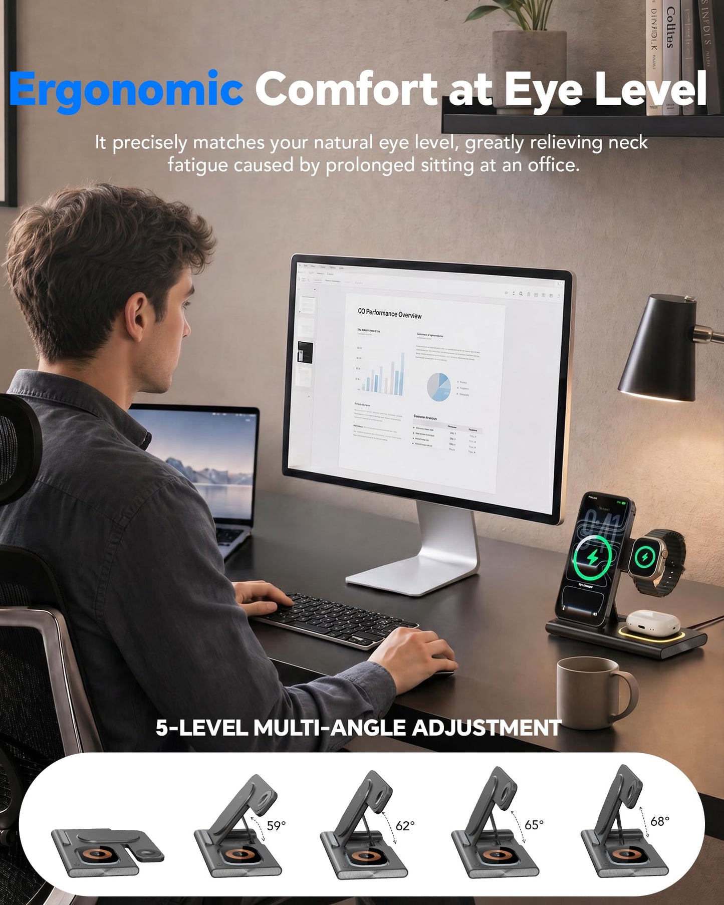 3 in 1 Foldable Wireless Fast Charging Station for Apple Multiple Devices