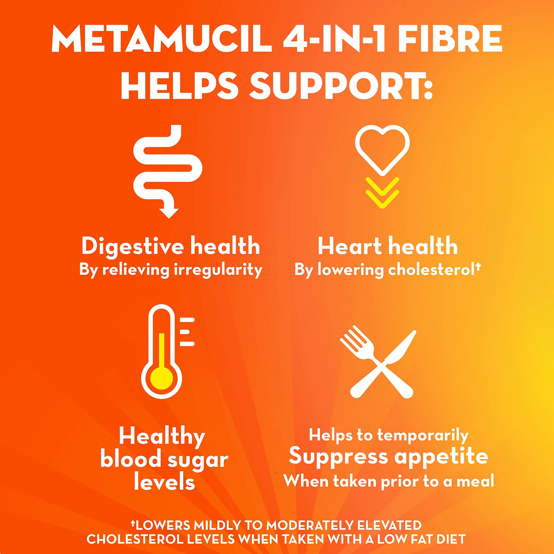 Metamucil, Daily Psyllium Husk Powder Supplement, Sugar-Free, 4-in-1 Fibre for Digestive Health, Unflavoured Smooth Flavored Drink, 114 Servings - Available at All In One Marketplace Canada
