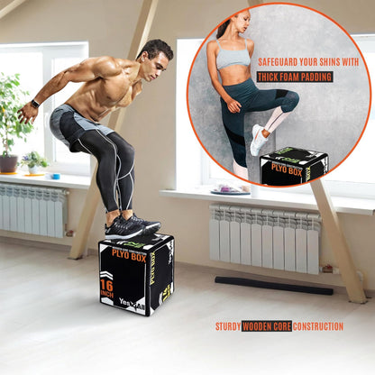 Yes4All 3 in-1 Soft Plyo Box, Model Foam Core, Wooden Core, Foam Box for Exercise, MMA, Training, Available in 4 Sizes Yes4All