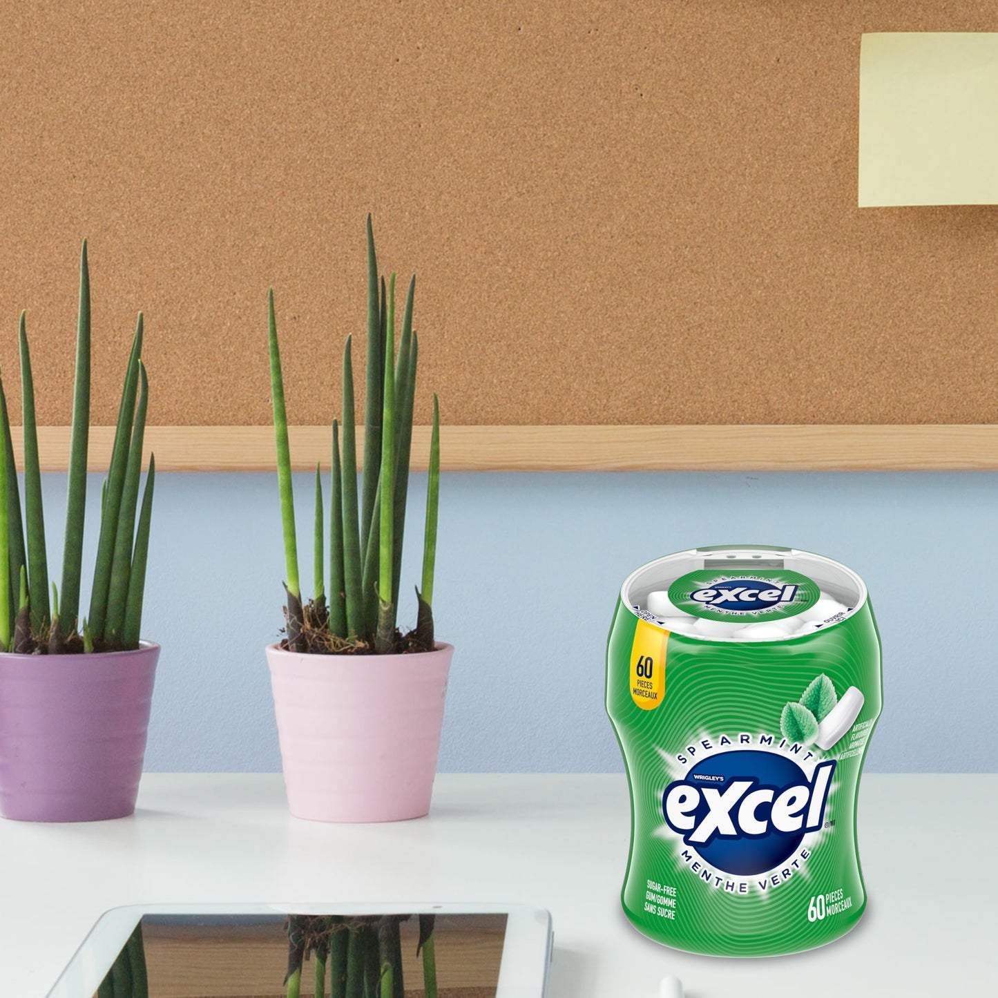 EXCEL, Spearmint Flavoured Sugar Free Chewing Gum, 60 Pieces, 6 Bottles