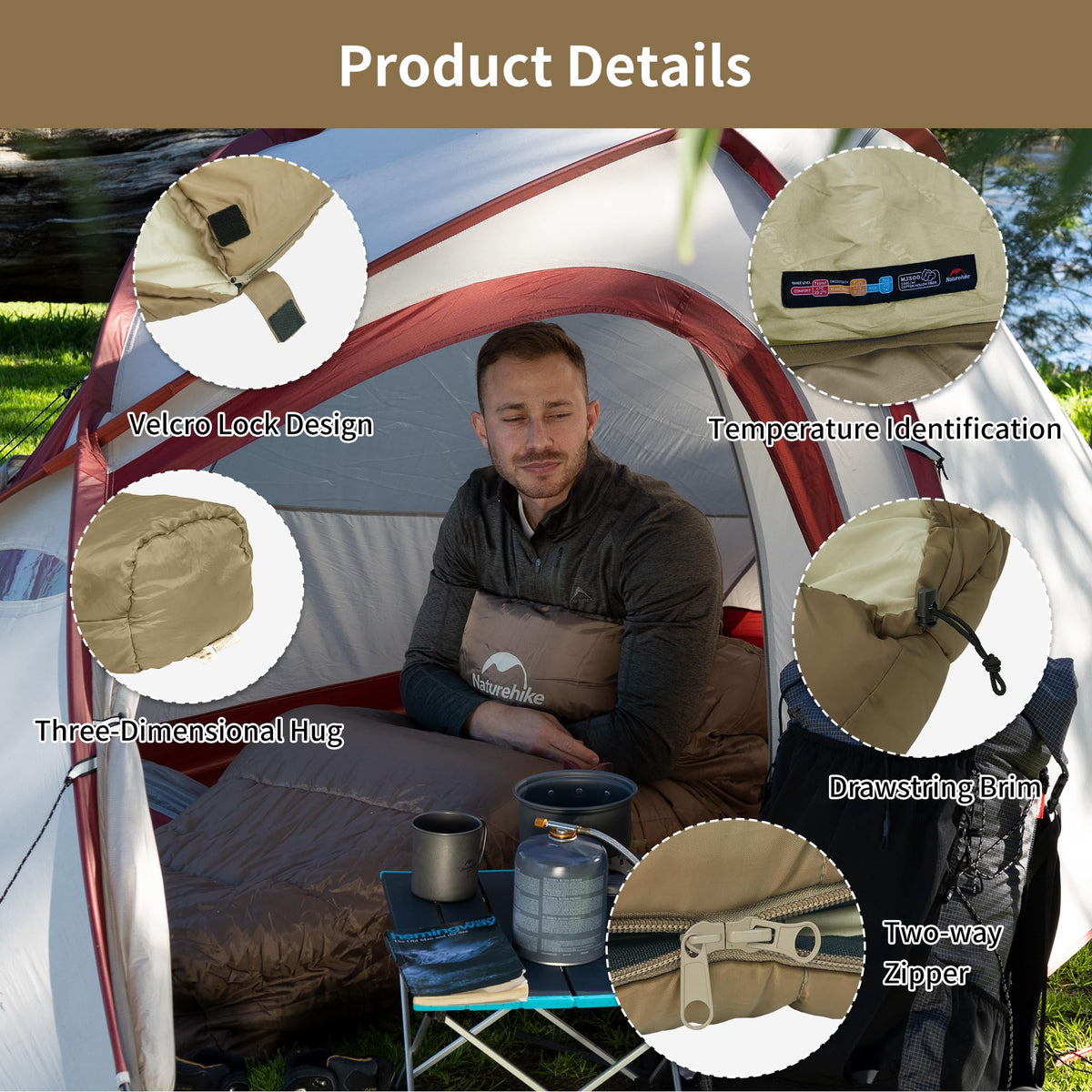 Naturehike Mummy Backpacking Sleeping Bag for Cold Weather, Winter Camping Sleeping Bag for Adults, Cotton Comfortable Sleeping Bag for Hiking,Climbing,Travelling 🍁 All In One Marketplace Canada