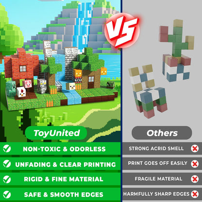 ToyUnited Magnetic Blocks 300 Pieces Build Mega Forest Castle, Cute Fun Magnetic Building Blocks Stacking Toys, Montessori Sensory Toy for Kids Aged 3+ 4 5 6 7 8 Years Old Boys Girls Gift Christmas 🍁 All In One Marketplace Canada