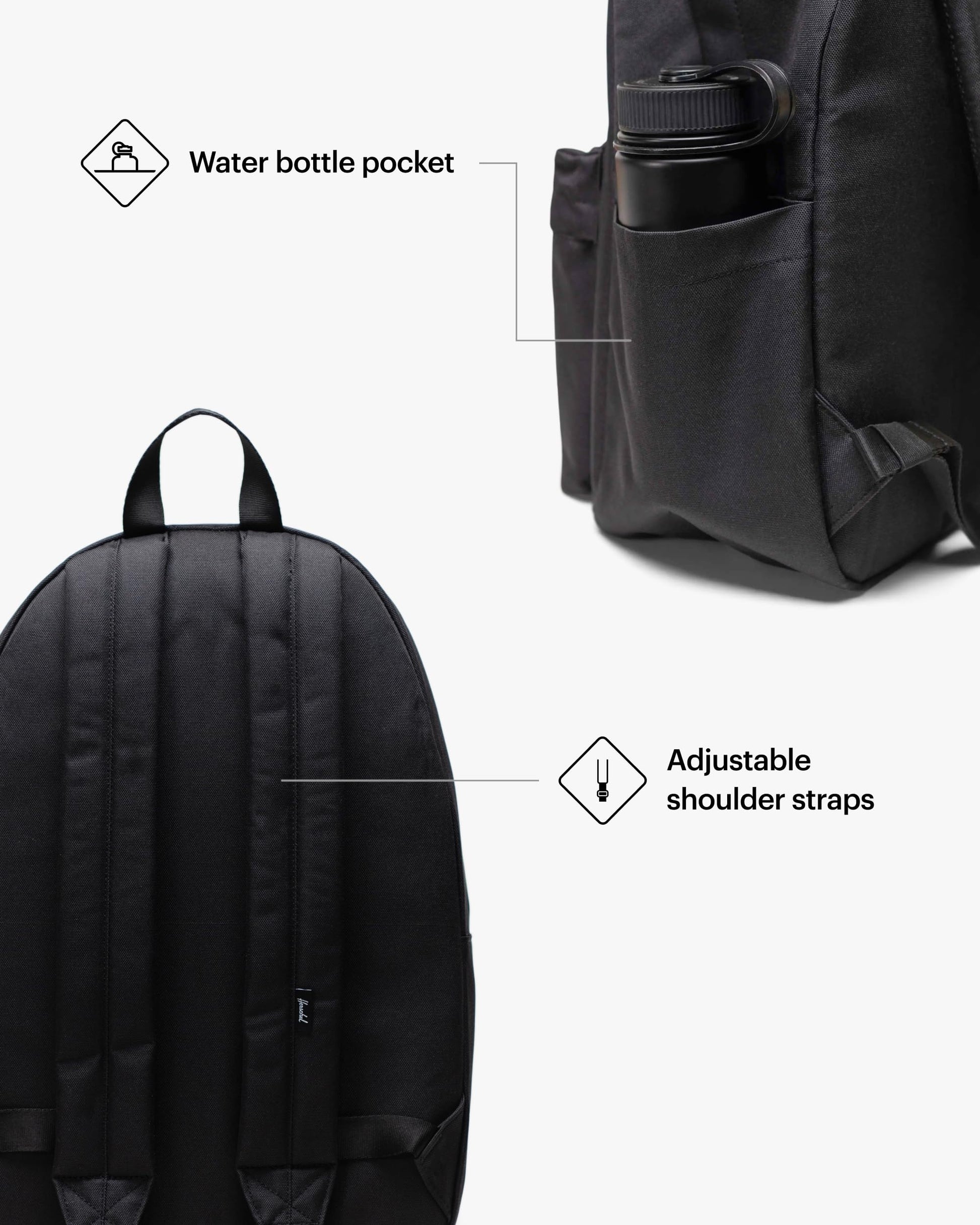 Herschel Classic Backpack, Unisex, Black, Mod XL - 25L Herschel