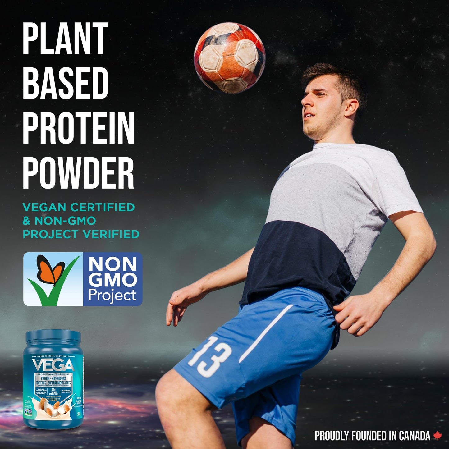 Vega Protein + Supergreens Vegan Plant Based Protein Powder – 20g Organic Pea Protein, Dairy-free, Healthy Breakfast Shake – Coconut Almond, 18 Servings, 518 grams (Pack of 1)