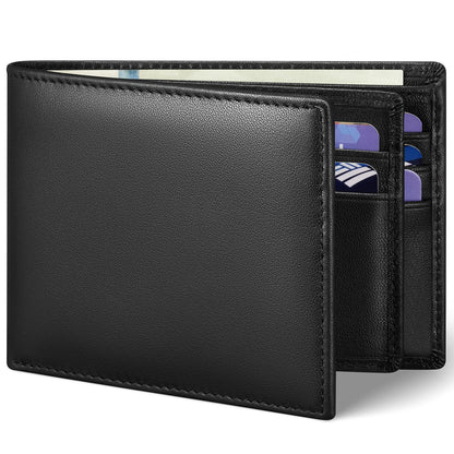 MARZAHAR Genuine Leather Mens Wallet, RFID Blocking Bifold, Black 🍁 All In One Marketplace Canada