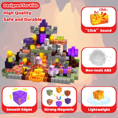 SSAWER Magnetic Blocks, 100PCS Light Up Building Cube Toys Gifts for Kids 🍁 All In One Marketplace Canada