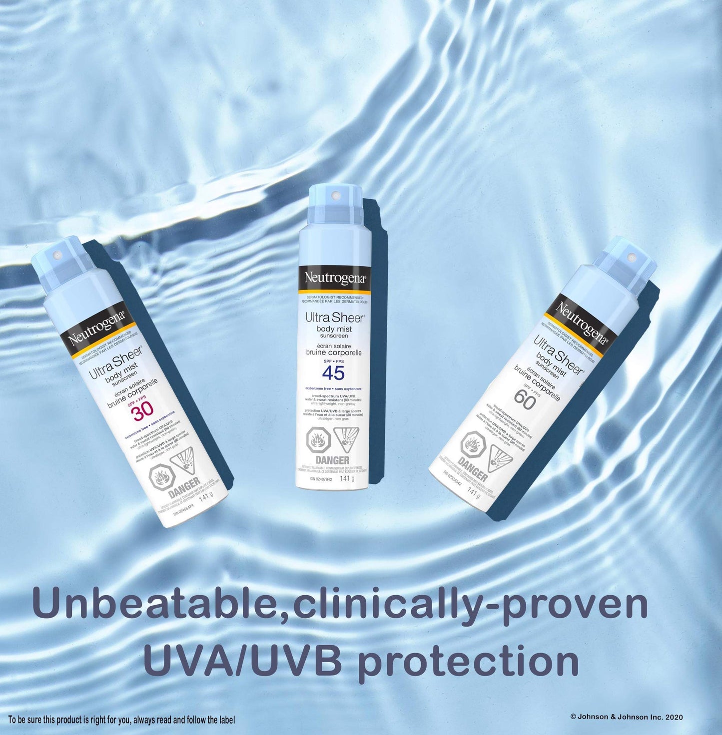 Neutrogena ultra Sheer Body Mist Sunscreen Spray Spf 30 Duo Pack With Uva/uvb Broad Spectrum Sun Protection, lightweight, Water-resistant, Oil-Free, non-comedogenic & Oxybenzone-Free, 2 X, 141 Grams Johnson & Johnson