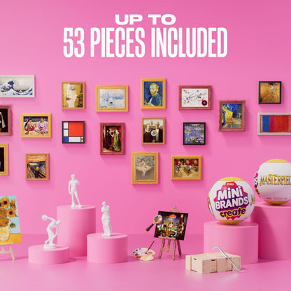 Mini Brands Create Mini Masterpieces Series 1, Capsule 2 Pack by ZURU, Real Miniature Masterpiece Creations Collectible Toy, Capsules of Mystery Famous Mini Artworks Mini Brands