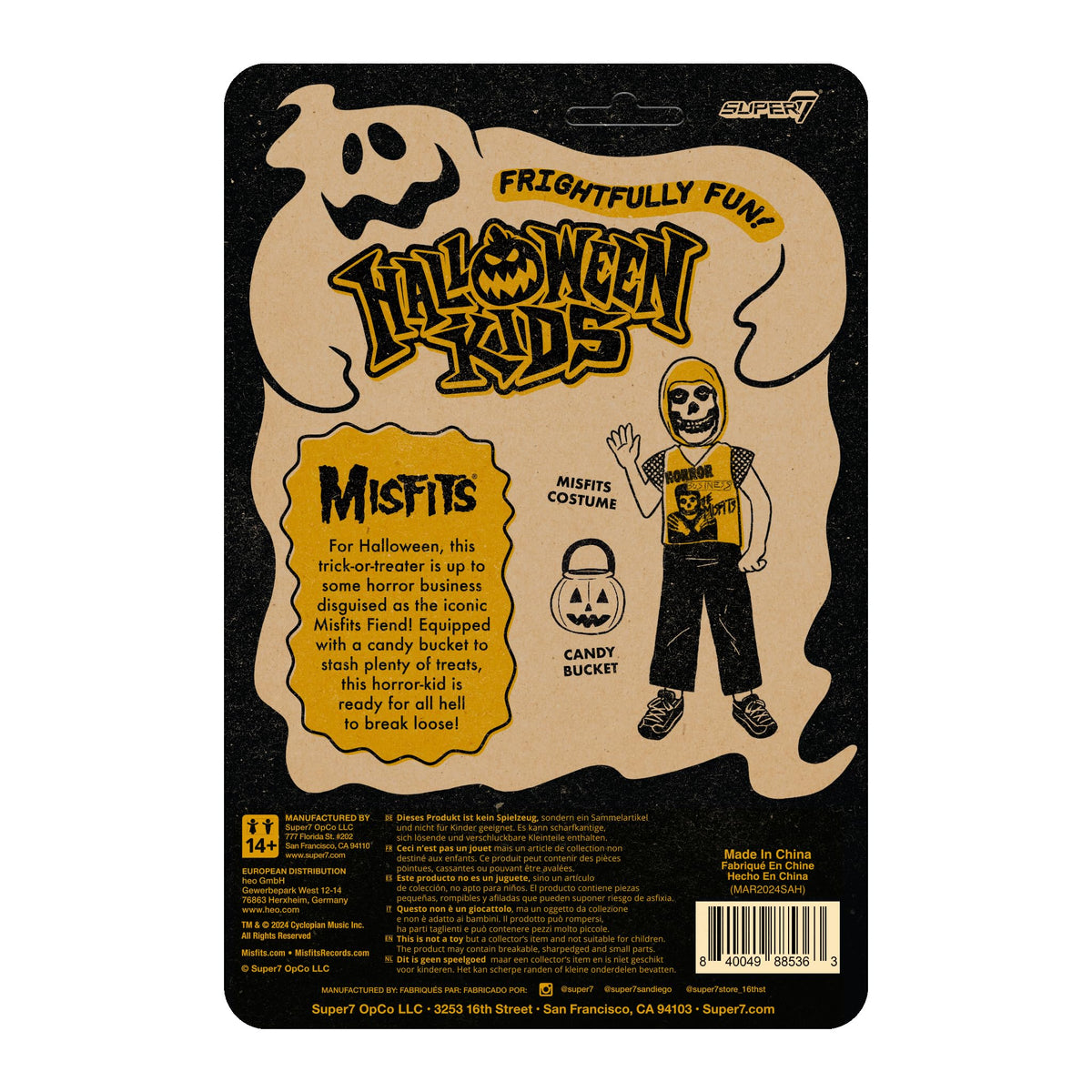 Figurine articulée Super7 Misfits Halloween Kids Boy Horror Business - 3,75" avec accessoire, objets de collection musicaux classiques et jouets rétro