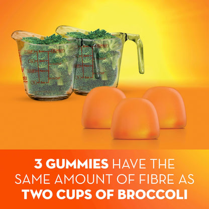 Metamucil Fibre Gummies, No Sugar Added, Daily Supplement, Prebiotic Plant-Based Fibre Blend, Orange Flavour, 72 Gummies