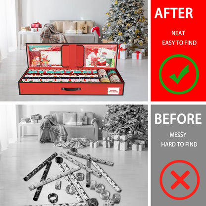 KYEVIS Wrapping Paper Storage Container, Under Bed Gift Wrap Organizer 🍁 All In One Marketplace Canada