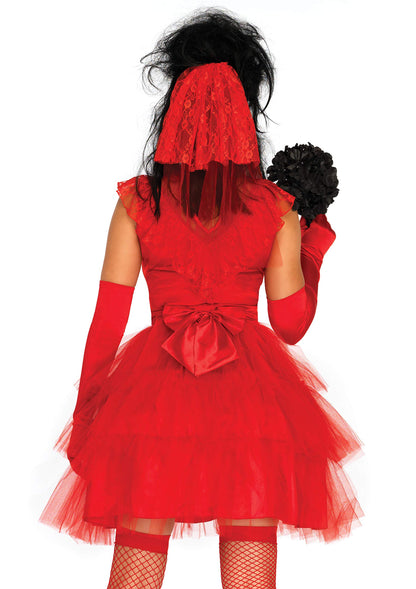 Déguisement d'Halloween pour femme Beetle Bride des années 80 Leg Avenue, rouge, très grand