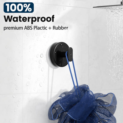 Suction Cup Hooks for Shower: 15 LB Strong Wall Hanger for Bathroom, Front Door, Glass, Window, RV, Holder for Towel, Christmas Wreath, Coat, Loofah, Waterproof & Reusable, Matt Black 4 Pack - Available at All In One Marketplace Canada
