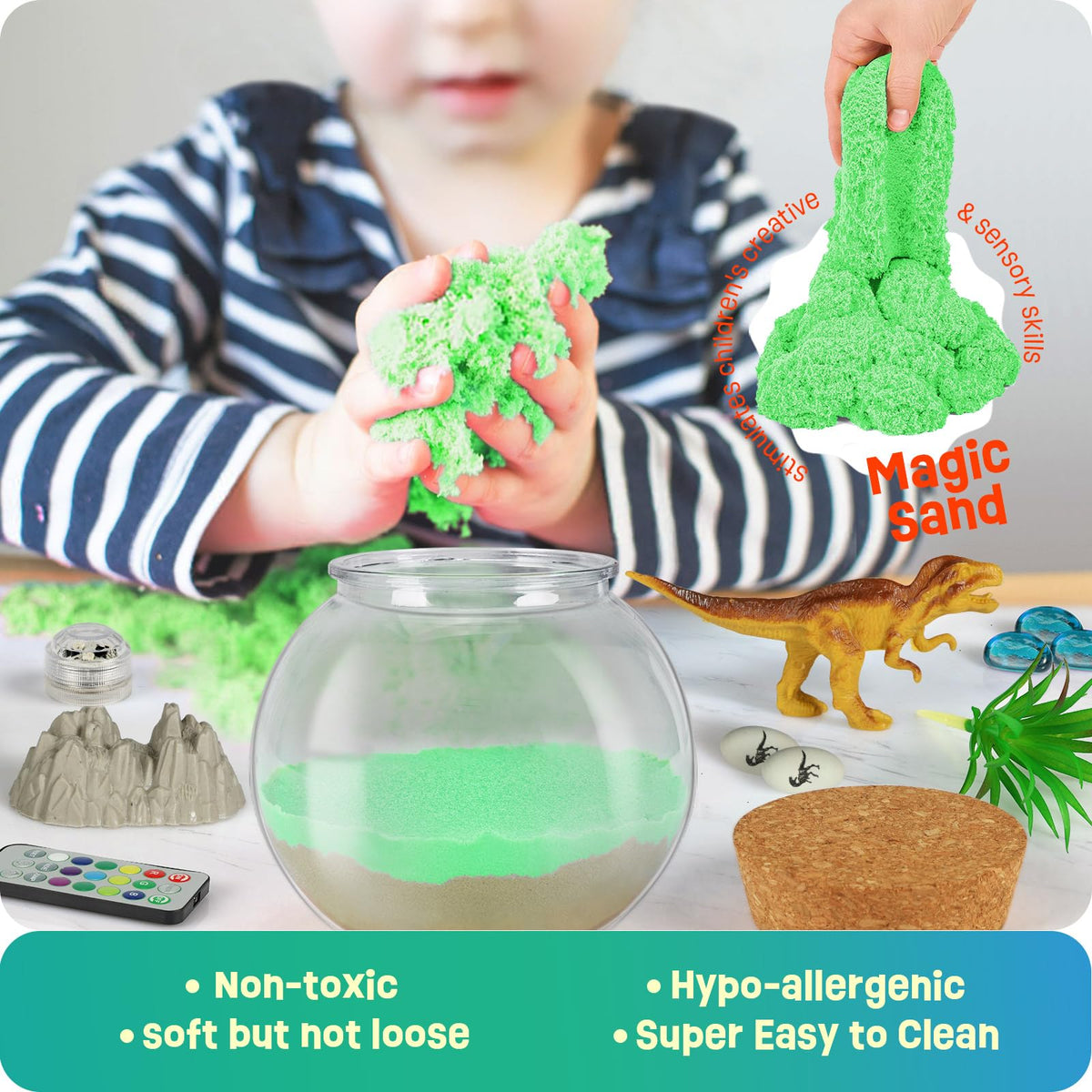 Dinosaur Terrarium Kit for Kids, Light Up Dinosaur Toys for Boys Ages 4-8 🍁 All In One Marketplace Canada