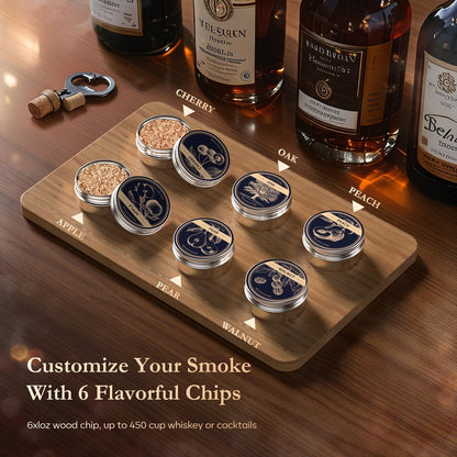 AMZSEAT Electric Whiskey Smoker Kit-Rechargeable Cocktail Smoker Set with 6 Wood Chips-Unique Bourbon Ideal Christmas, Birthday, Gifts for Men, Dad, Husband-Dusk Black 🍁 All In One Marketplace Canada