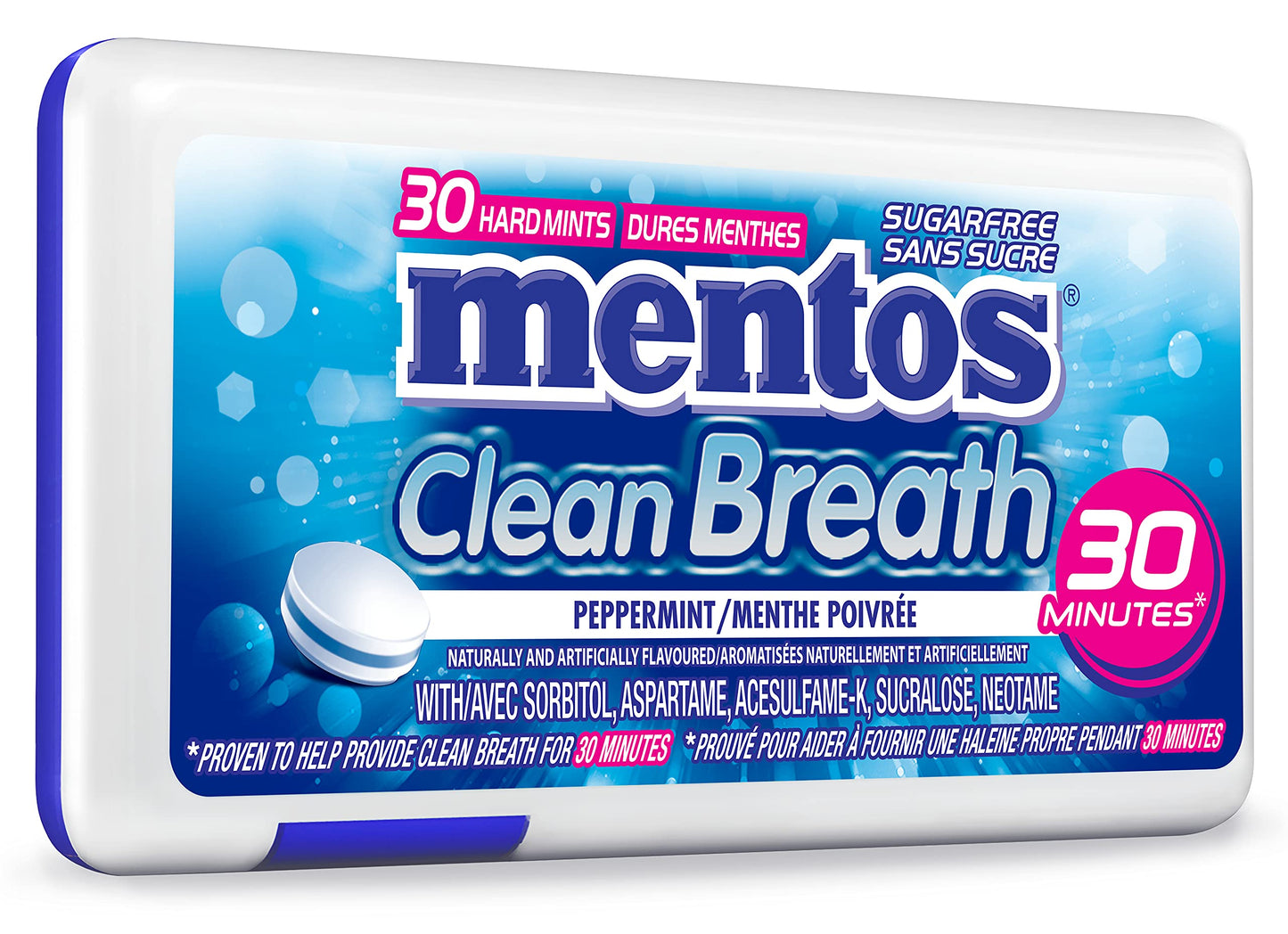 Mentos Clean Breath Peppermint Mints - 12 Pack (360 Pieces)