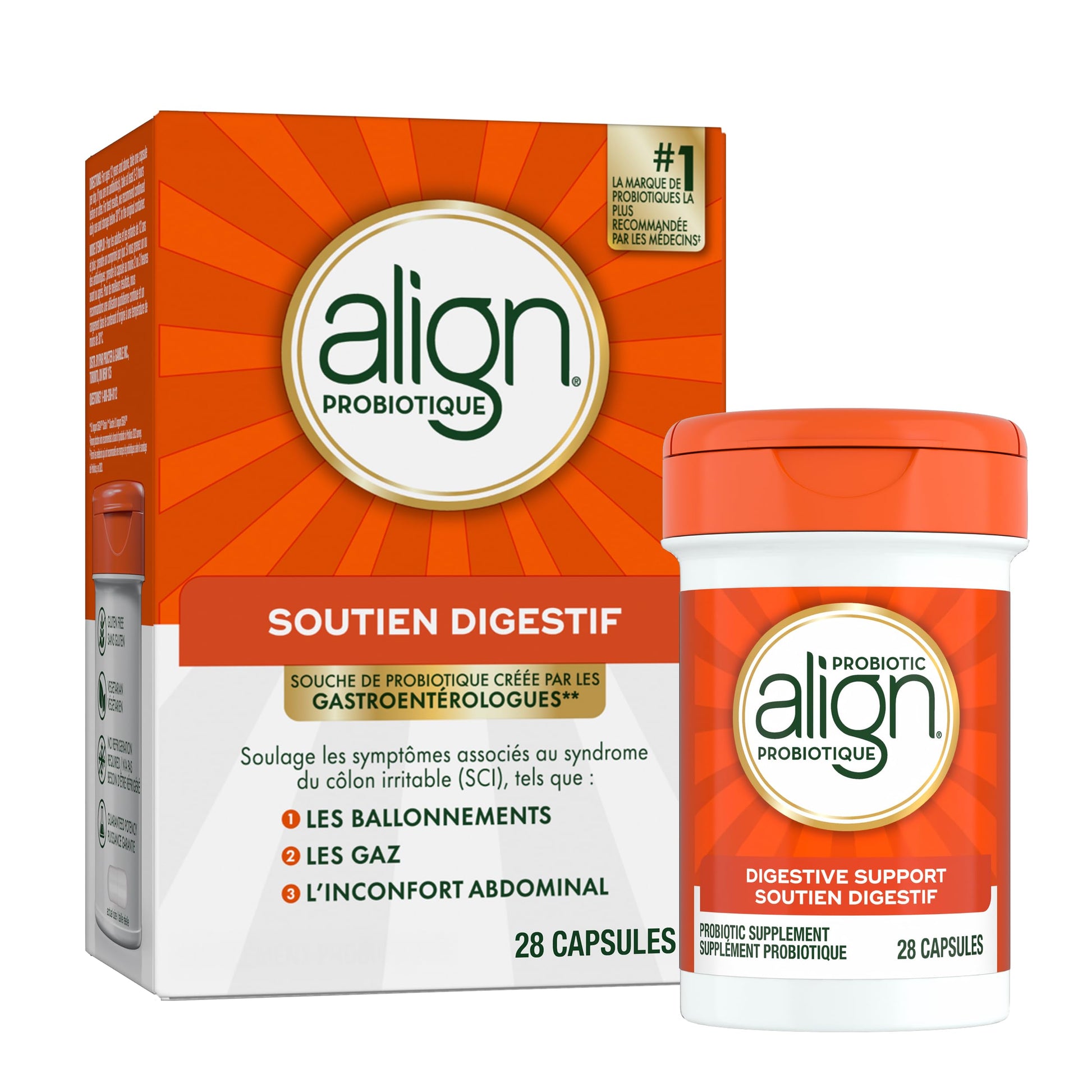 Align Probiotic Digestive Support, IBS Symptom Relief: Gas, Abdominal Discomfort, Bloating, Helps Healthy Intestinal Flora for Women & Men, 28 Capsules