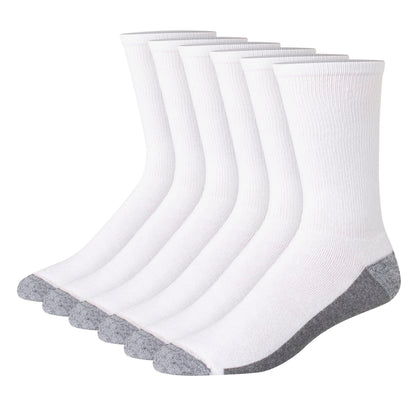 Hanes Men's Socks, Max Cushioned Crew Socks, Available in 6, 8, and 12-Pack, White/Grey Foot Bottom, 12-14 🍁 All In One Marketplace Canada