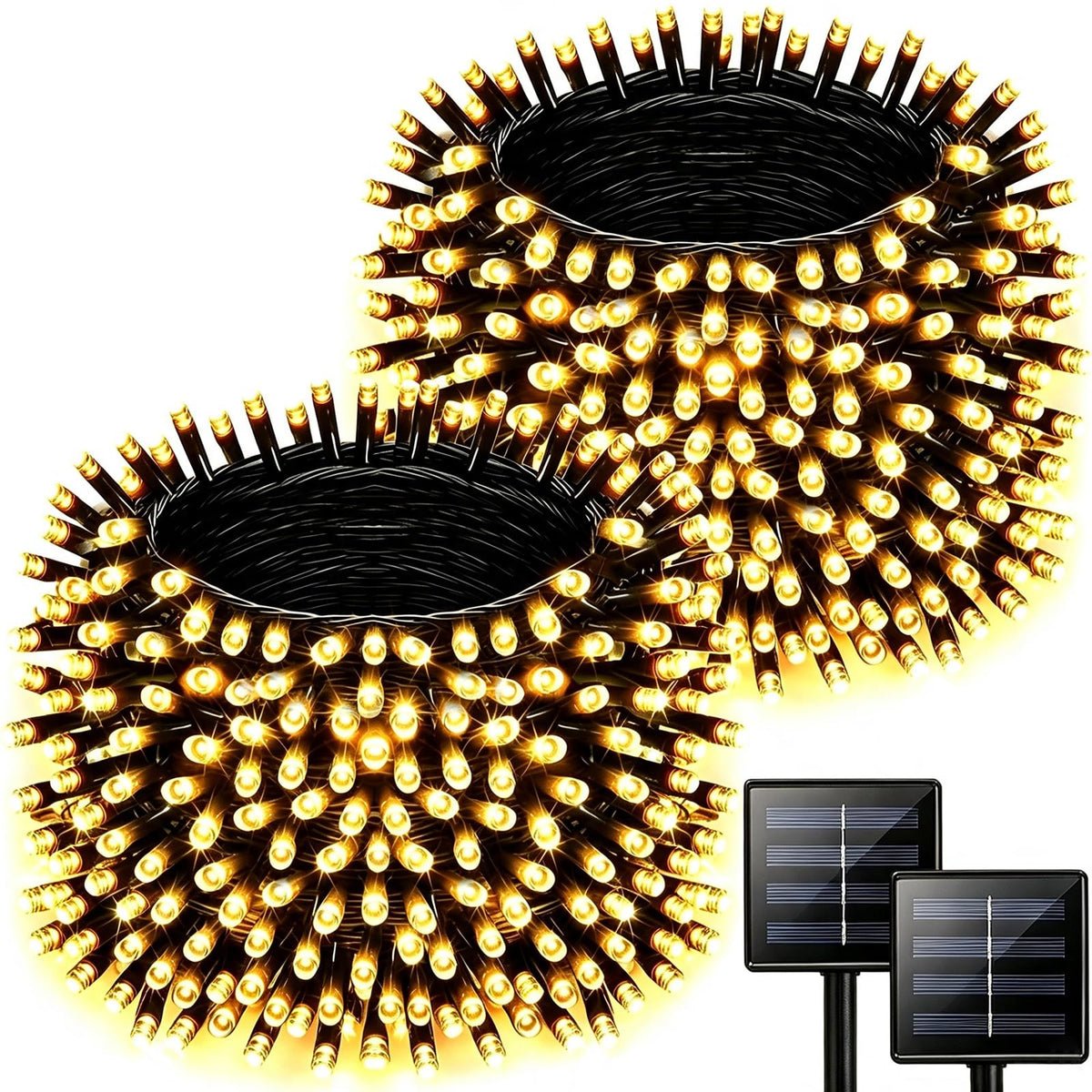 Upgraded 2 Pack 80FT 200 LED Solar Christmas Lights Outdoor Solar String Lights with 8 Lighting Modes Waterproof Solar Fairy Lights for Garden Yard Patio Christmas Tree Decoration (Warm White) 🍁 All In One Marketplace Canada