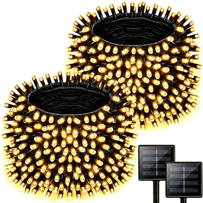 Upgraded 2 Pack 80FT 200 LED Solar Christmas Lights Outdoor Solar String Lights with 8 Lighting Modes Waterproof Solar Fairy Lights for Garden Yard Patio Christmas Tree Decoration (Warm White) 🍁 All In One Marketplace Canada