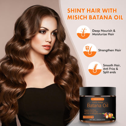 MISICH Raw Batana Oil for Hair, 100% Pure Batana Oil Paste, Unrefined Botana Hair Oil for Men & Women 5.3 oz - Available at All In One Marketplace Canada