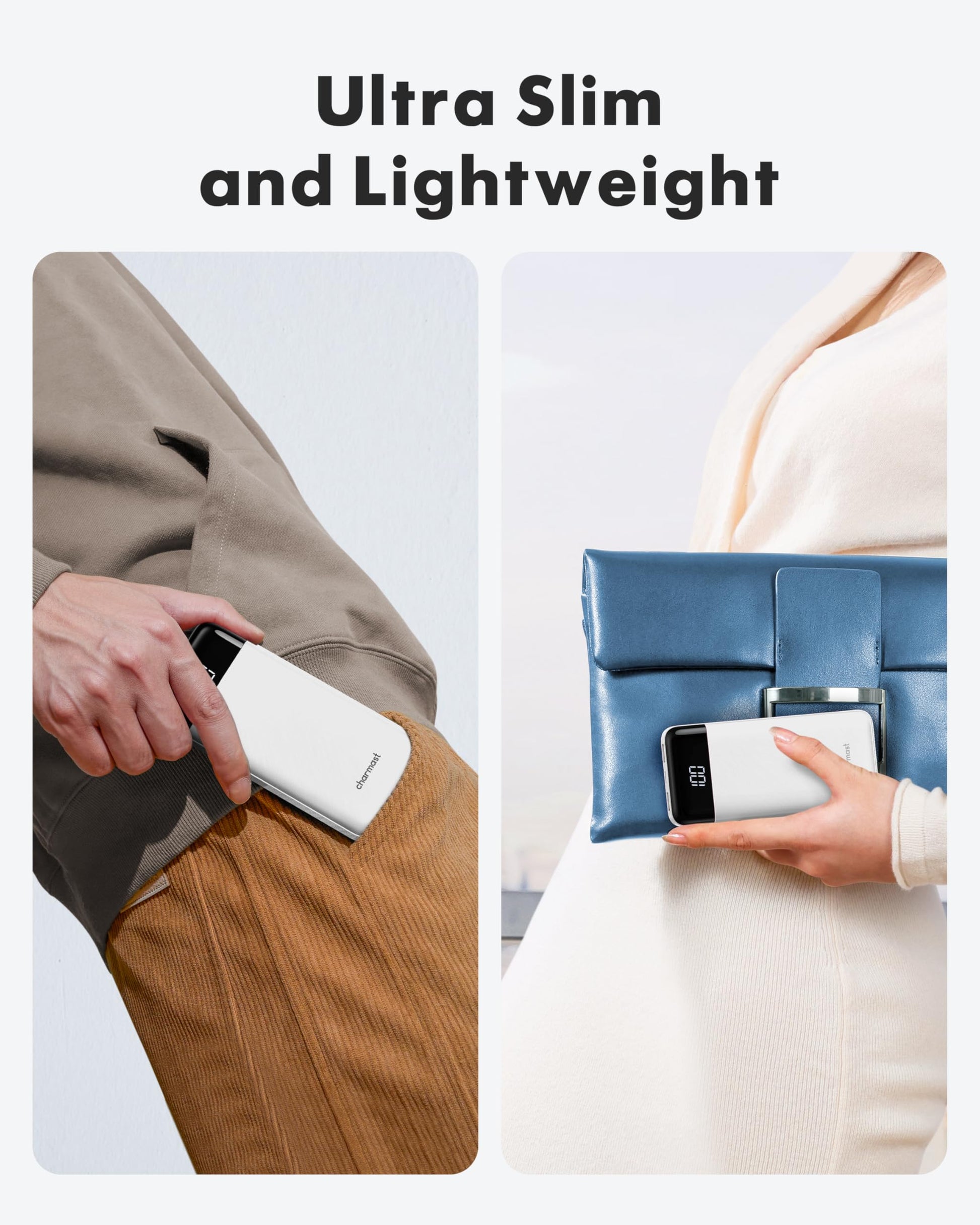 Charmast Portable Charger with Built in Cables, Power Bank with Cords Wires, Slim 10000mAh Travel Battery Pack 6 Outputs 3 Inputs 3A Fast Charging for Samsung Google Pixel LG Moto iPhone iPad - Available at All In One Marketplace Canada