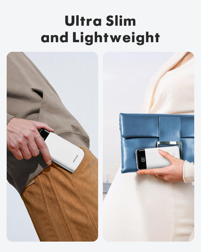 Charmast Portable Charger with Built in Cables, Power Bank with Cords Wires, Slim 10000mAh Travel Battery Pack 6 Outputs 3 Inputs 3A Fast Charging for Samsung Google Pixel LG Moto iPhone iPad - Available at All In One Marketplace Canada