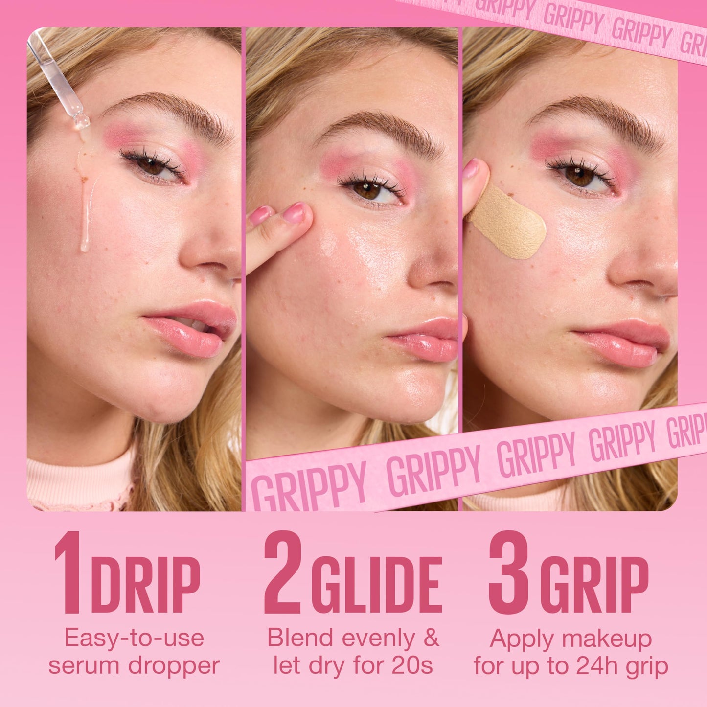 Maybelline Grippy Serum Primer, Hydrating Makeup Primer with 2% Niacinamide For Up To 24HR Make Up Wear, Glides Like Serum, Plumped Skin Look, Clear, 30 ml - Available at All In One Marketplace Canada