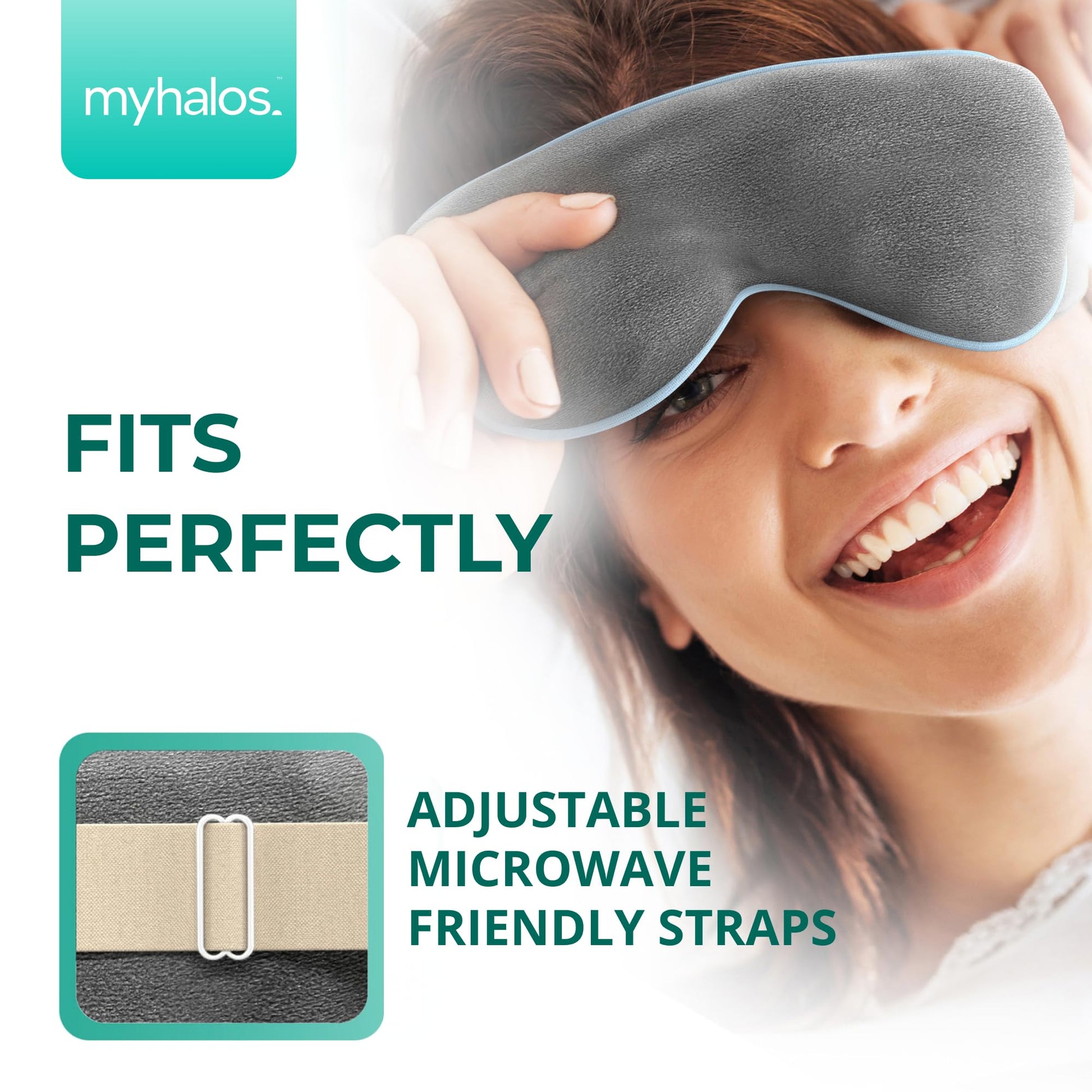 MyHalos® Microwave Activated Moist Heat Eye Compress for Dry Eyes and Stye Treatment - Heated Eye Mask for Dry Eyes -Our Dry Eye Therapy Mask Relives Blepharitis & Pink Eye -Warm Compress for Eyes - Available at All In One Marketplace Canada