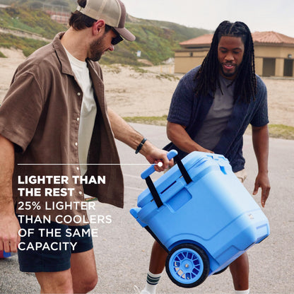 Coleman Pro 55-Quart Premium Wheeled Hard Cooler, Heavy-Duty Ultra-Light Portable Cooler with Wheels, Extra-Thick Insulation Keeps Ice up to 5 Days, 92-Can Capacity Coleman