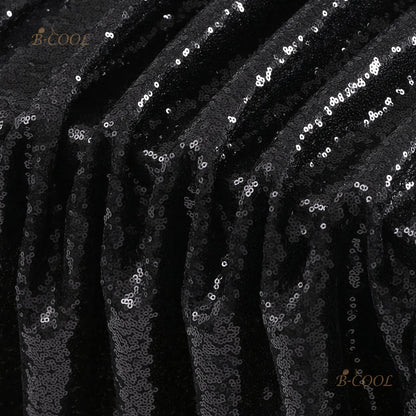 Black Sequin Tablecloth 90x156inch Sparkly Sequin Table Linen Centerpieces
