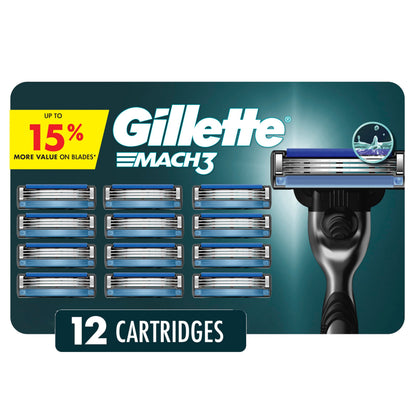 Gillette Mach3 Men's Razor Blade Refills, 12 Refills - Available at All In One Marketplace Canada