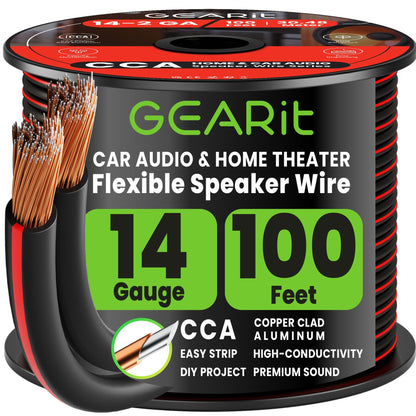 GEARit 14 Gauge Speaker Wire 100FT,14/2 Speaker Cable for Home & Car Audio 🍁 All In One Marketplace Canada