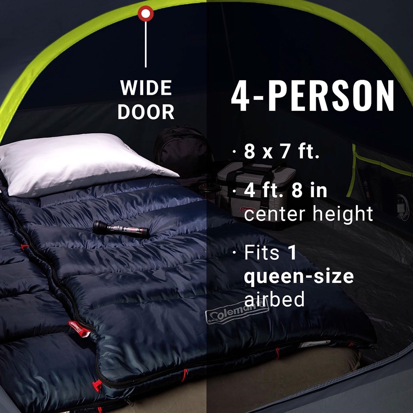 Coleman Skydome 4-Person Dark Room Camping Tent Coleman
