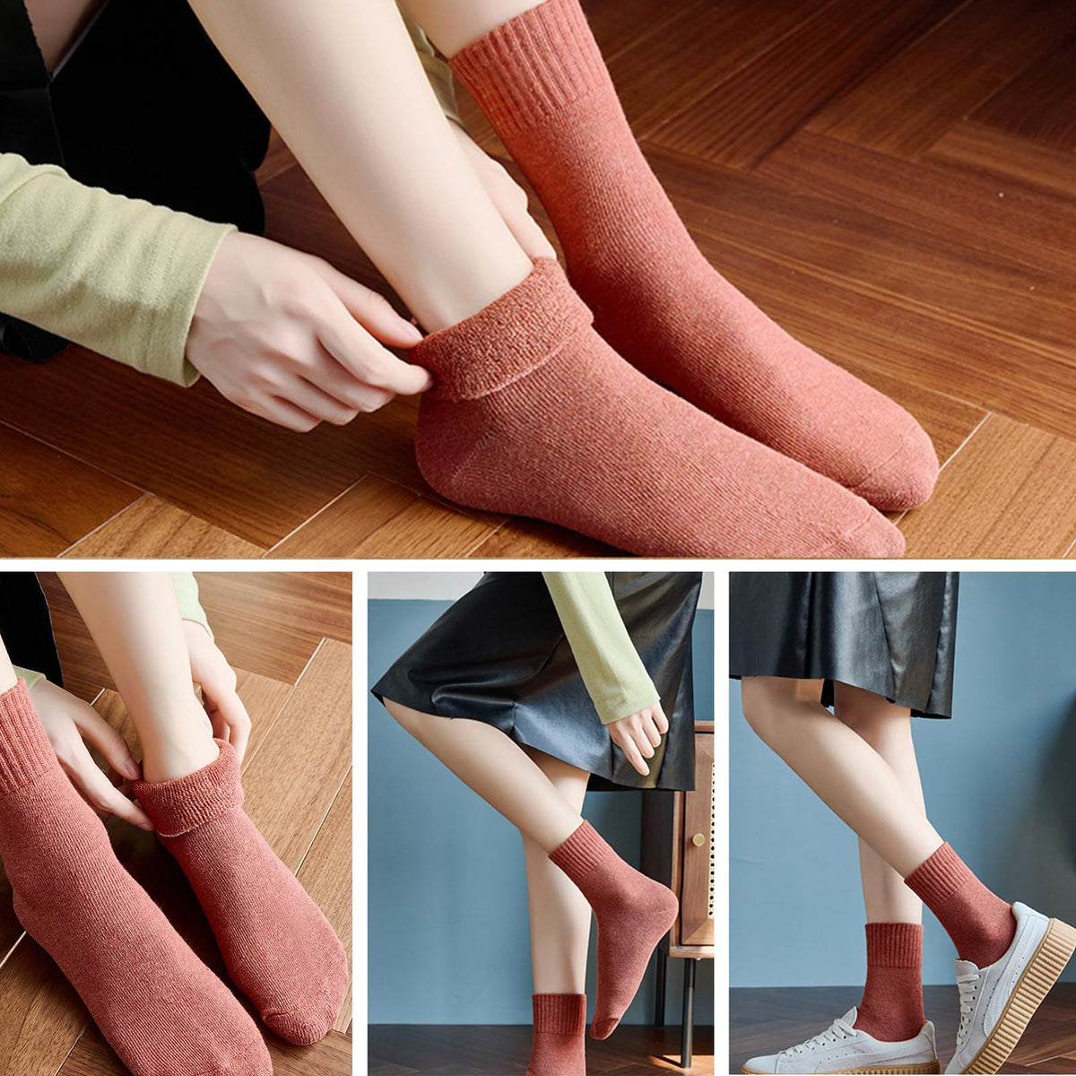 VoJoPi Wool Socks for Women, 5 Pairs Warm Winter Thermal Cozy Crew Boot Ladies Gifts Socks for Hiking Walking 🍁 All In One Marketplace Canada