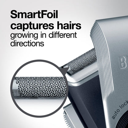 Braun M90 Mobile Shaver for Precision Trimming, Great for Travel, Black/Silver - Available at All In One Marketplace Canada