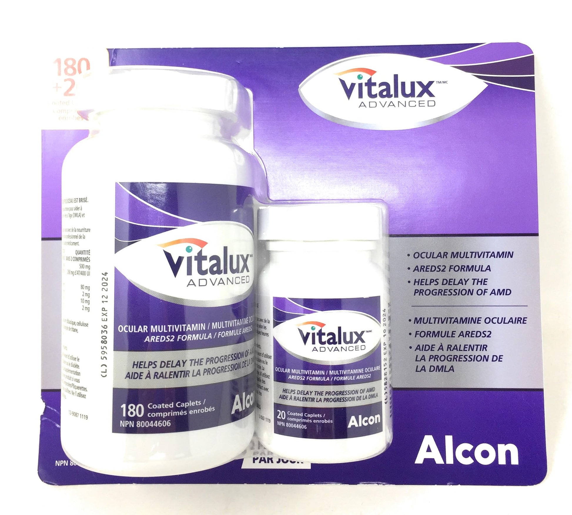Vitalux Advanced Ocular Multi-Vitamin, 180 +20 caplets - Available at All In One Marketplace Canada