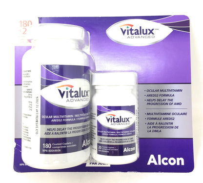 Vitalux Advanced Ocular Multi-Vitamin, 180 +20 caplets - Available at All In One Marketplace Canada