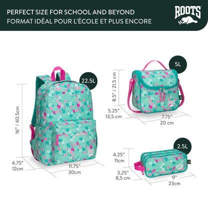 Roots Essential Kids 3-in-1 Backpack Set, Mint, 22.5L