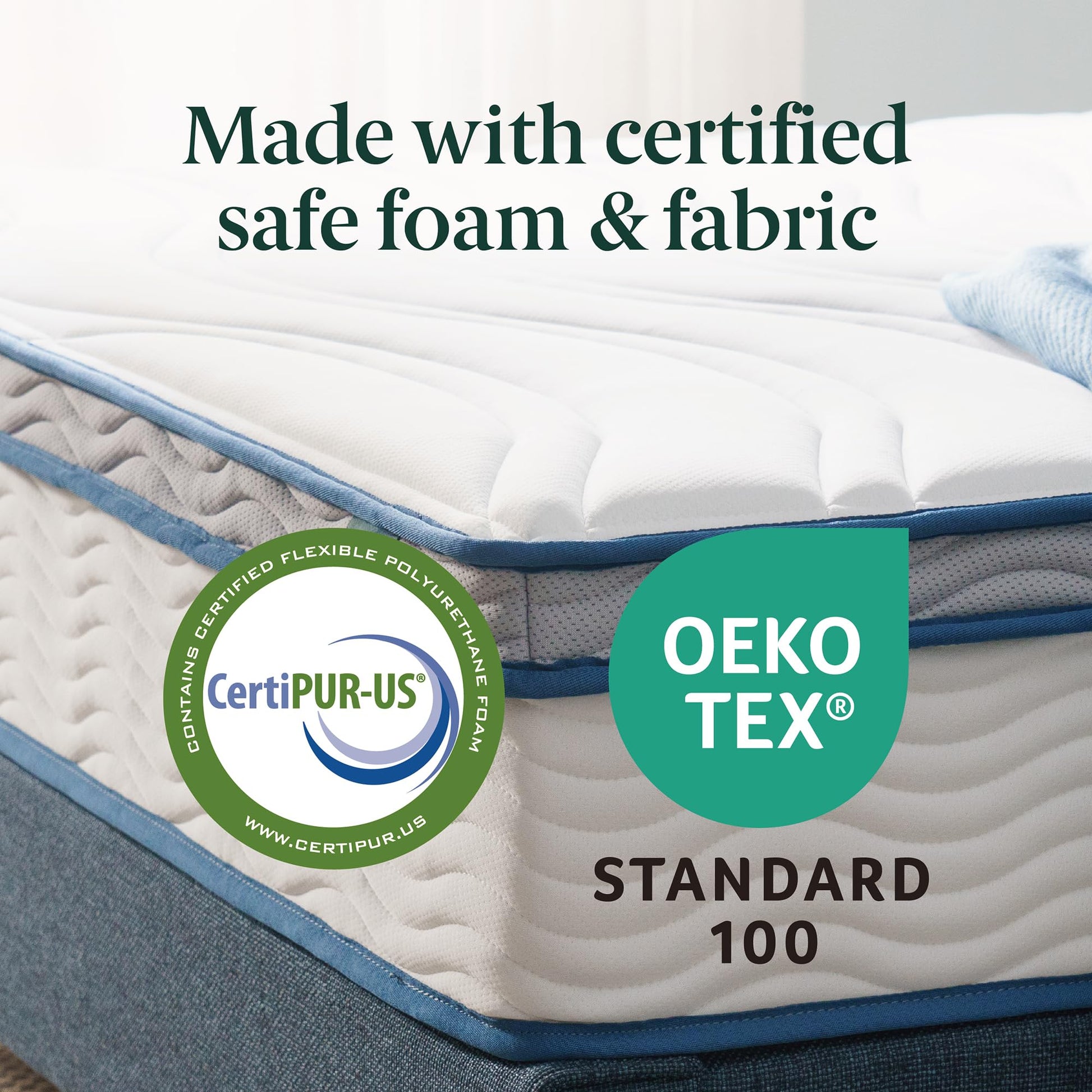 Zinus 8 Inch Spring Sensation Hybrid Mattress [New Version], Twin XL, Fiberglass Free, Medium Firmness, Durable Support, Certified Safe Foams & Fabric, Mattress in A Box Zinus