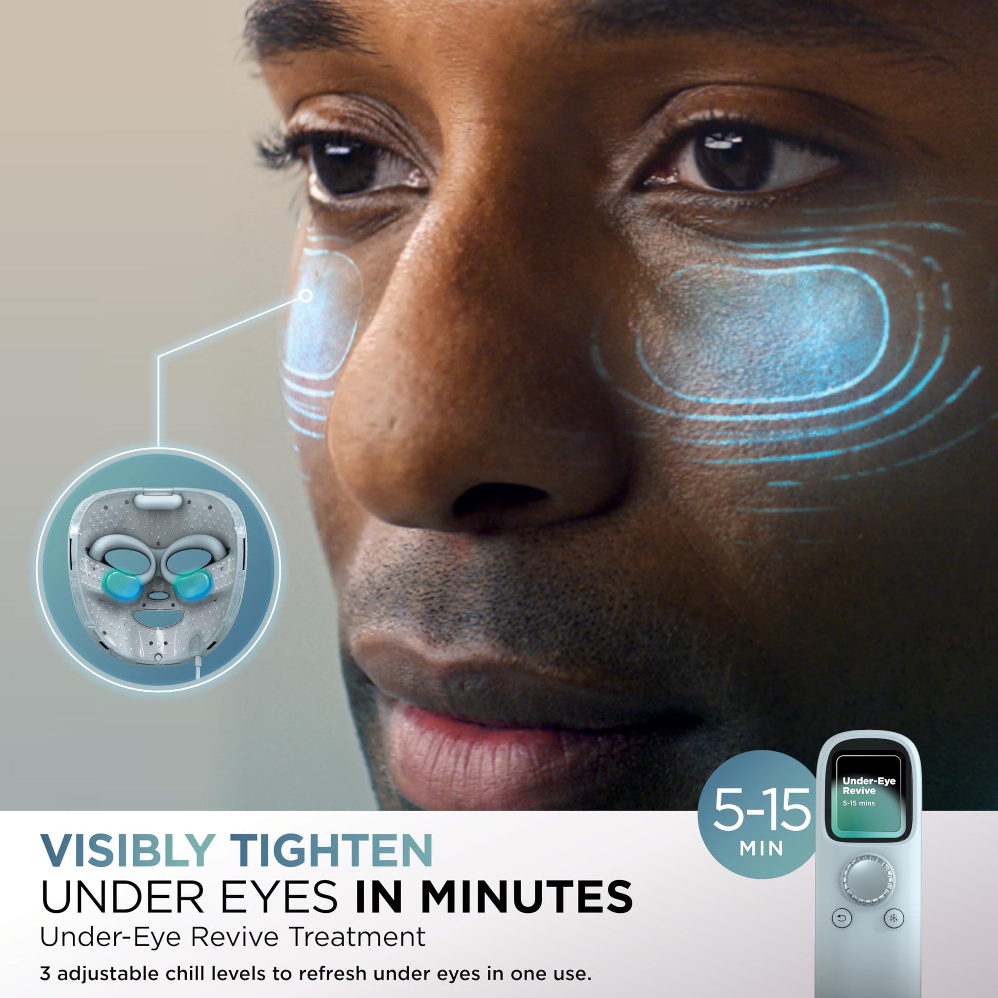 Shark CryoGlow LED Face Mask with Under-Eye Cooling, Anti-Ageing & Blemish Repair, Red & Blue LED, Infrared Light Therapy, USB-C, Remote Control, Storage Bag, FW312C (Canadian Version) - Available at All In One Marketplace Canada