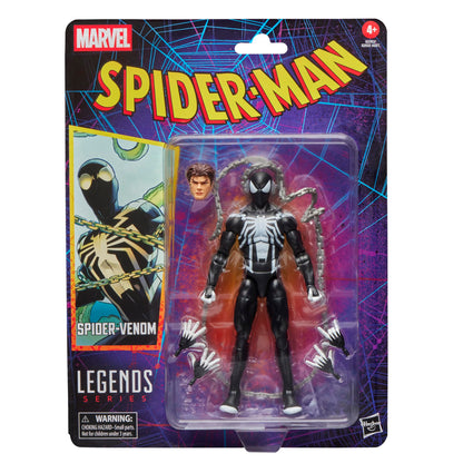 Marvel Legends Series Spider-Venom, Retro Cardback Spider-Man Comics Collectible 6-Inch Scale Action Figure