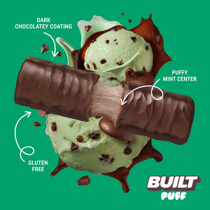 BUILT Puff Protein Bars, Mint Chip, 17g Protein - 12 Count 🍁 All In One Marketplace Canada